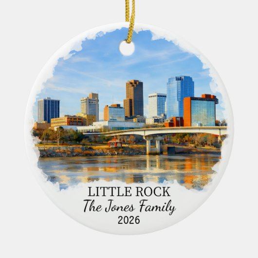 Personalized Little Rock Ornament, Custom Arkansas セラミックオーナメント (正面)