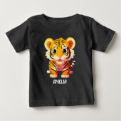 Personalized Little Tiger ベビーTシャツ (正面)