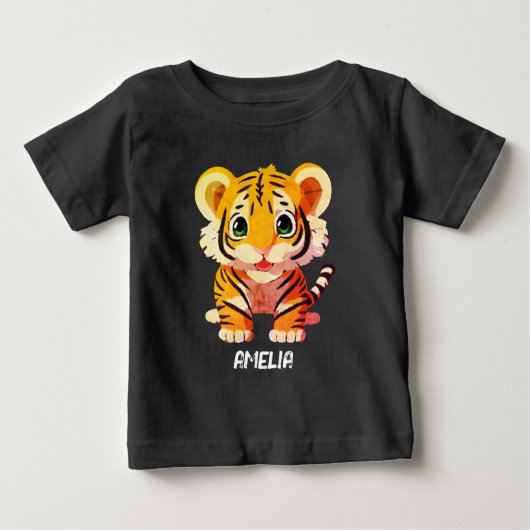 Personalized Little Tiger ベビーTシャツ (正面)