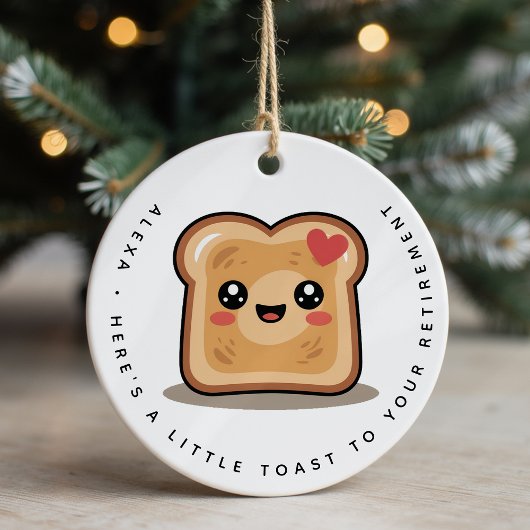 Personalized Little Toast to Your Retirement Gift セラミックオーナメント