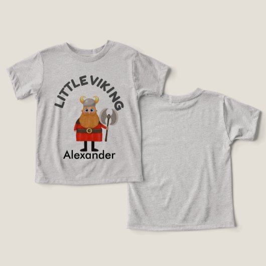 Personalized Little Viking Toddler T-Shirt (デザイン正面&裏面)