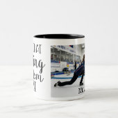 Personalized Living that Curling Mom Life Photo ツートーンマグカップ (中央)