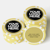 Personalized Logo and Text Cool Yellow ポーカーチップ (積み重ね)