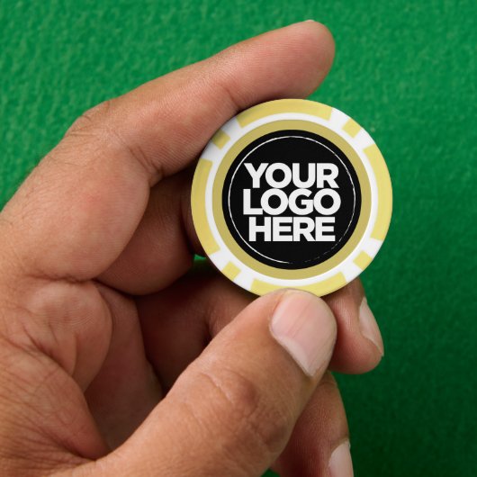 Personalized Logo and Text Cool Yellow ポーカーチップ (手)