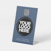 Personalized Logo and Text Simple Qr Code 台座サイン (正面)