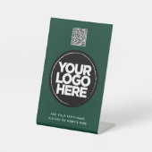 Personalized Logo and Text Simple Qr Code 台座サイン (正面)