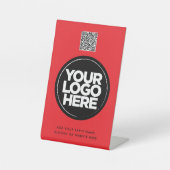 Personalized Logo and Text Simple Qr Code 台座サイン (正面)