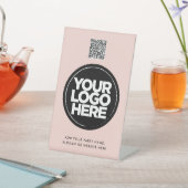 Personalized Logo and Text Simple Qr Code 台座サイン (インサイチュ)