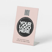 Personalized Logo and Text Simple Qr Code 台座サイン (正面)
