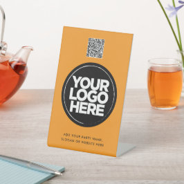 Personalized Logo and Text Simple Qr Code 台座サイン