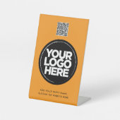Personalized Logo and Text Simple Qr Code 台座サイン (正面)