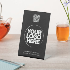 Personalized Logo and Text Simple Qr Code 台座サイン