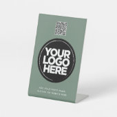 Personalized Logo and Text Simple Qr Code 台座サイン (正面)