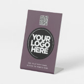 Personalized Logo and Text Simple Qr Code 台座サイン (正面)