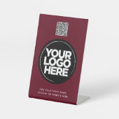 Personalized Logo and Text Simple Qr Code 台座サイン (正面)