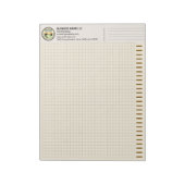 Personalized Logo, Brown Engineering Graph Paper ノートパッド (回転)