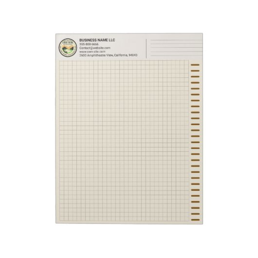 Personalized Logo, Brown Engineering Graph Paper ノートパッド (回転)
