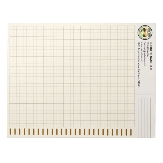 Personalized Logo, Brown Engineering Graph Paper ノートパッド (正面)