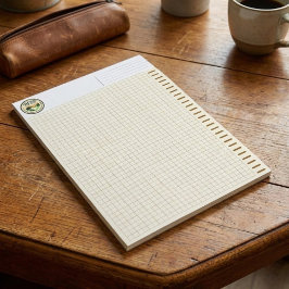 Personalized Logo, Brown Engineering Graph Paper ノートパッド