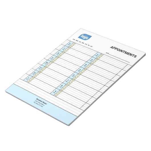 Personalized Logo Business Appointments Notepad ノートパッド (アングル)