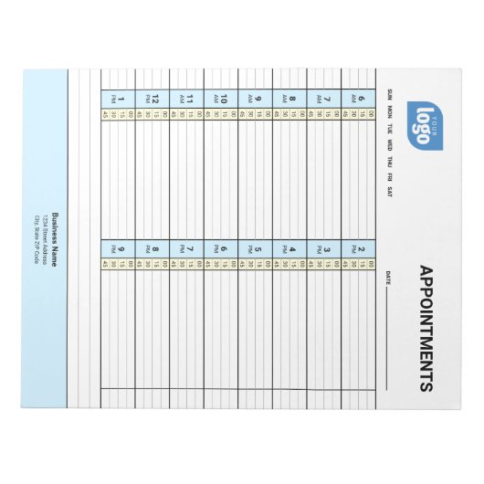 Personalized Logo Business Appointments Notepad ノートパッド (正面)
