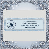 Personalized Logo Ice Blue Frost Snowflake Border ラベル