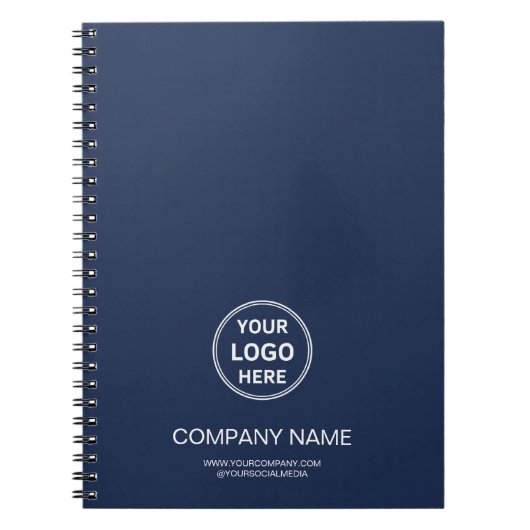Personalized Logo Navy Blue Corporate Business ノートブック (正面)