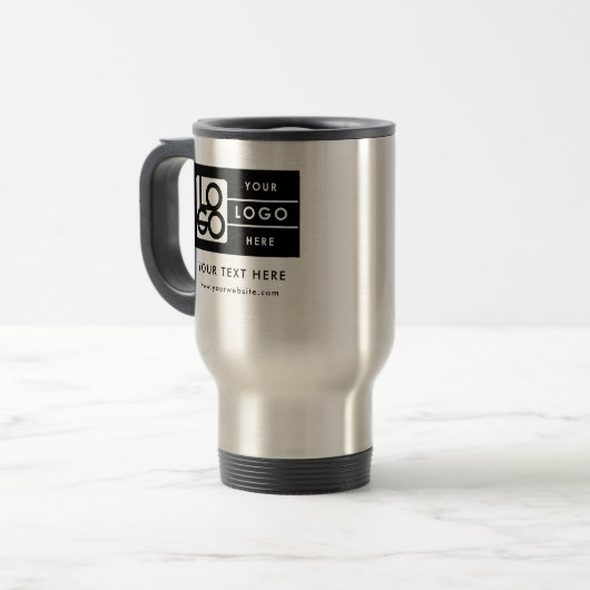 Personalized Logo Website QR Code Text Promotional トラベルマグ (正面左)