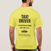 Personalized Logo Yellow Cab Taxi Driver Shirt Tシャツ (裏面)