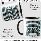 Personalized Long Custom Name Teal Hidden Message マグカップ
