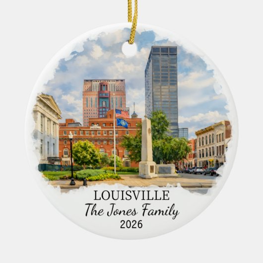 Personalized Louisville Ornament, Custom Kentucky セラミックオーナメント (正面)