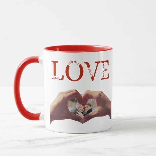 Personalized LOVE Acronym Photo マグカップ (左)