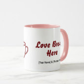 Personalized Love Brews Here Couple Coffee Mug マグカップ (正面右)