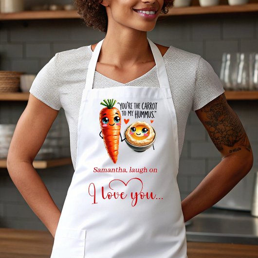 Personalized Love Gift Apron Cartoon Food Quotes エプロン
