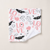 Personalized Love Gift Bath Towel Heart Sketch バスタオルセット (ウォッシュタオル)