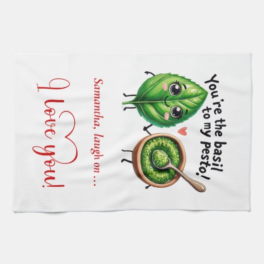 Personalized Love Gift Kitchen Towel Cartoon Food キッチンタオル (横)