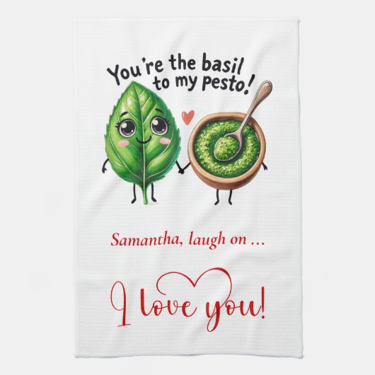 Personalized Love Gift Kitchen Towel Cartoon Food キッチンタオル (縦)