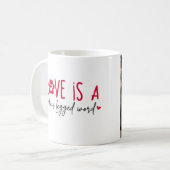 Personalized Love is a Four Legged Word Photo コーヒーマグカップ (正面左)