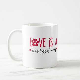 Personalized Love is a Four Legged Word Photo コーヒーマグカップ