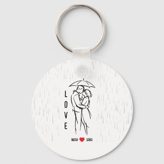 Personalized Love Keychain – Custom Names Romantic キーホルダー (正面)