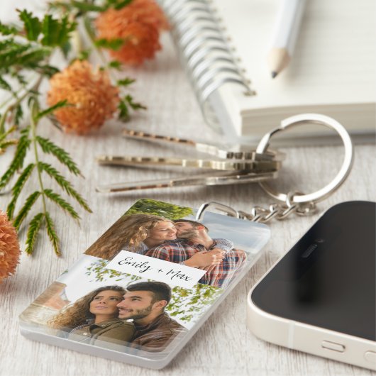 Personalized Love Memory Photo Collage Custom キーホルダー (正面右)