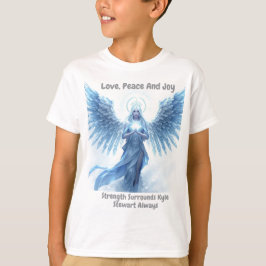 Personalized Love, Peace and Joy Winter Halo  Tシャツ