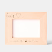 Personalized Love Photo Frame with Names レーザー彫刻フレーム (正面)