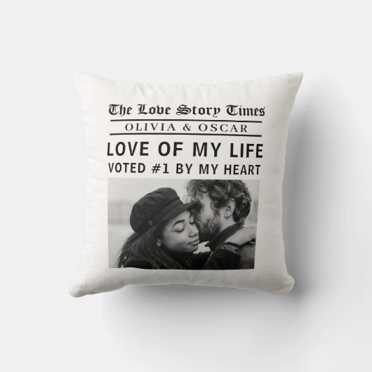 Personalized Love Story Photo クッション (裏面)