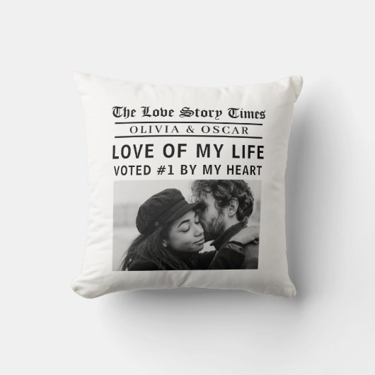 Personalized Love Story Photo クッション (正面)