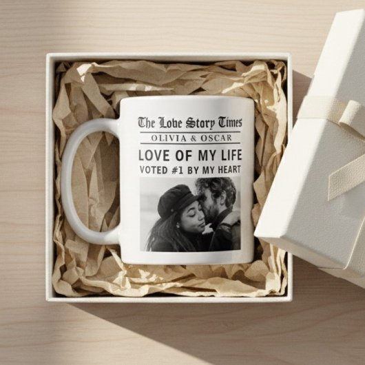 Personalized Love Story Photo | Love of My Life コーヒーマグカップ