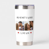 Personalized Love Water Bottle Couple Photo Gift 保温保冷タンブラー (正面)