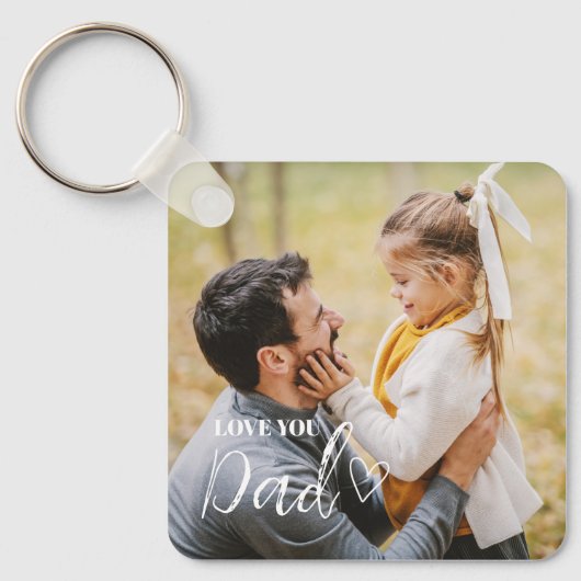 Personalized Love You Dad Photo キーホルダー (正面)