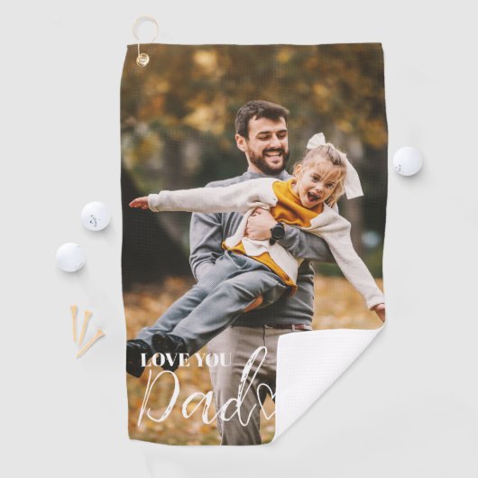 Personalized Love You Dad Photo ゴルフタオル (インサイチュ)