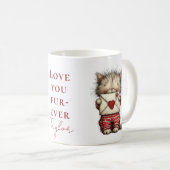 Personalized “Love You Fur-Ever” Cute Cat Valentin コーヒーマグカップ (正面右)